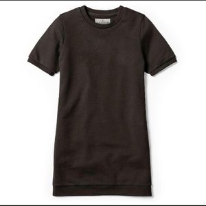 NWT League Black Fleece Sweatshirt Dress Short Sleeve Size Large